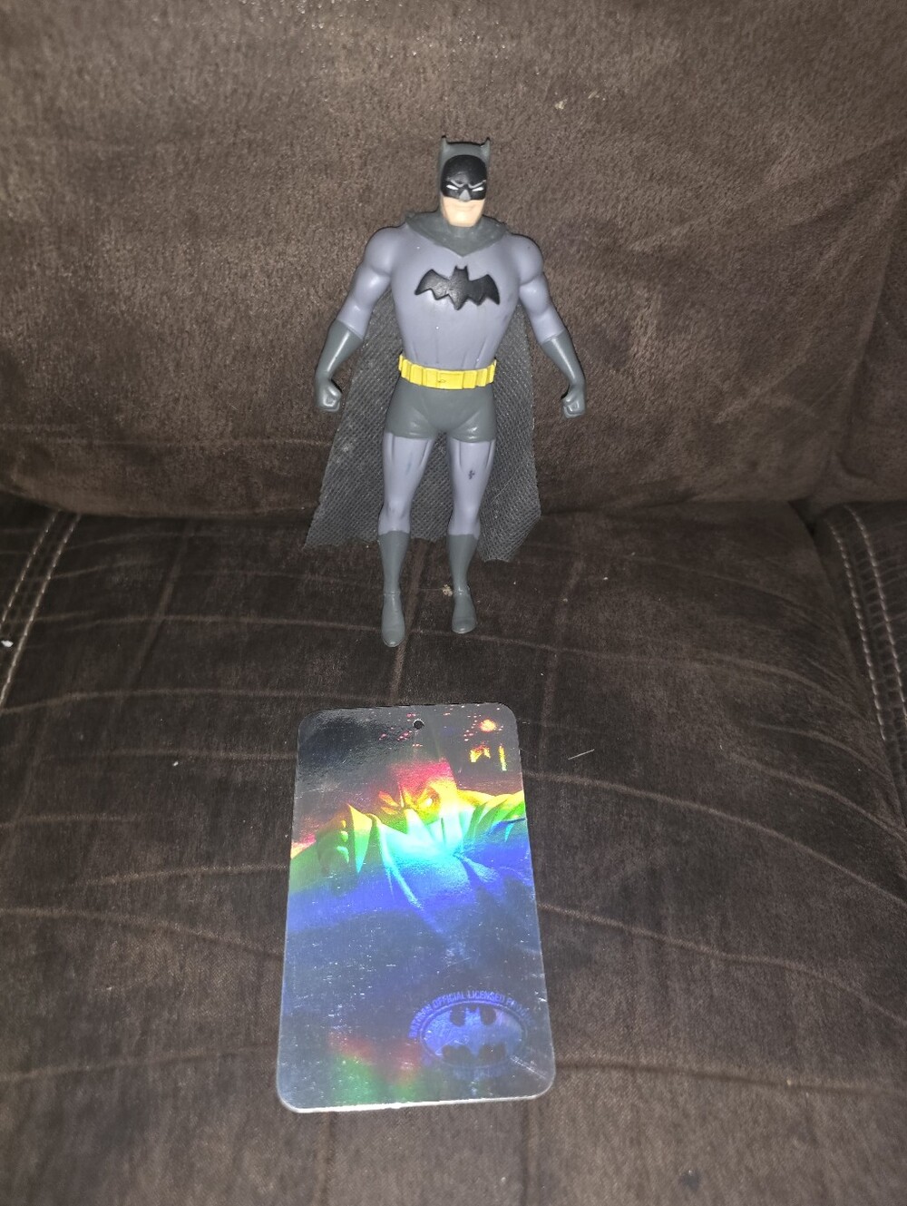 BATMAN DC COMICS 5.5” ACTION FIGURE BENDABLE VINTAGE 1988 RUBBER TOY W Holo Card